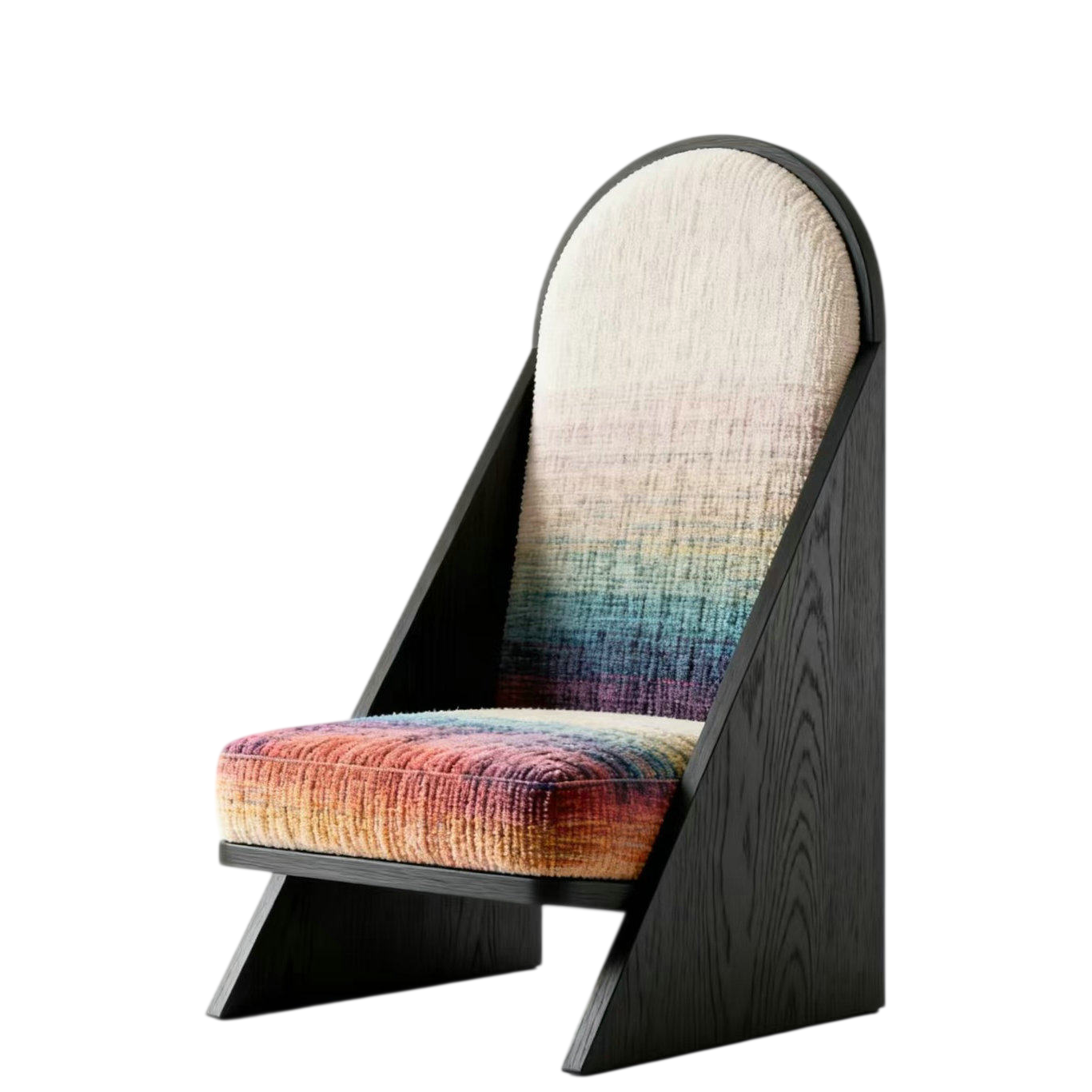 Modern Solid Wood Accent Chair with Upholstered Seat, Minimalist Lounge Chair