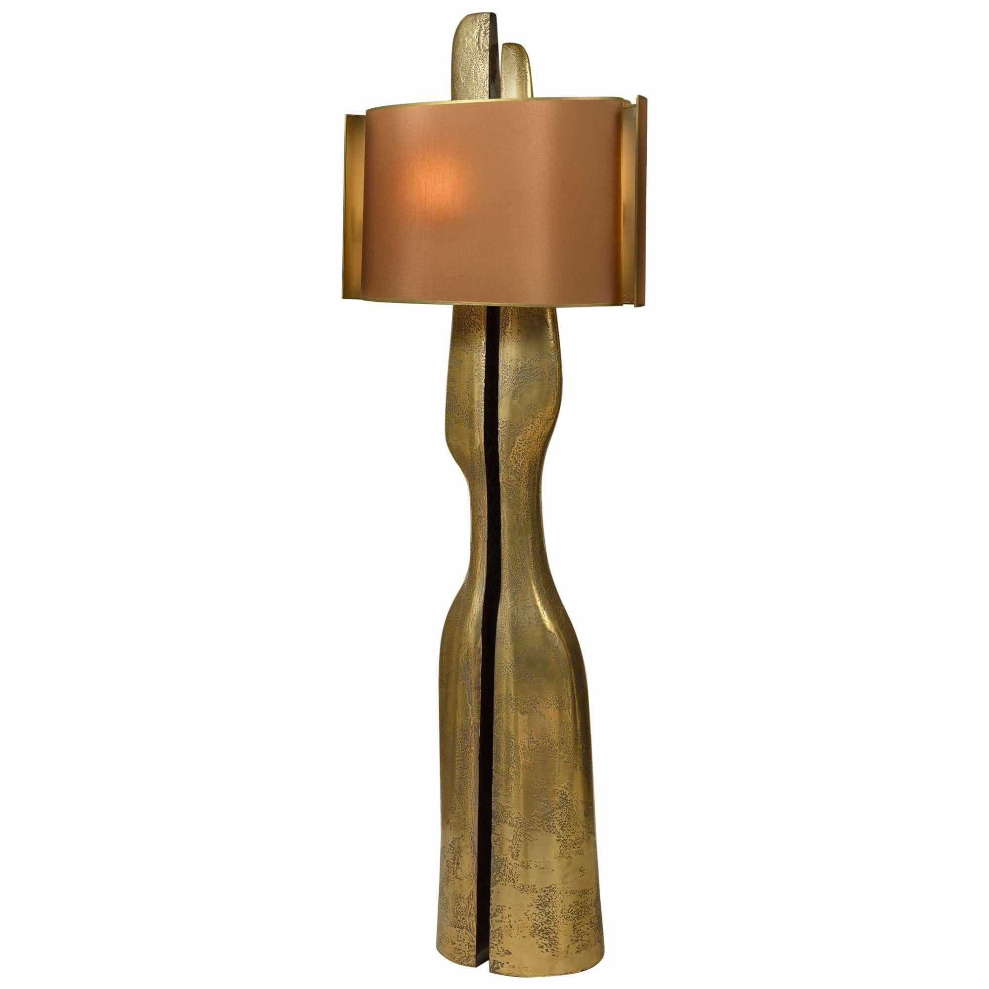 Luxury Modern Floor Lamp with Metal Sculptural Base, Designer Standing Lamp