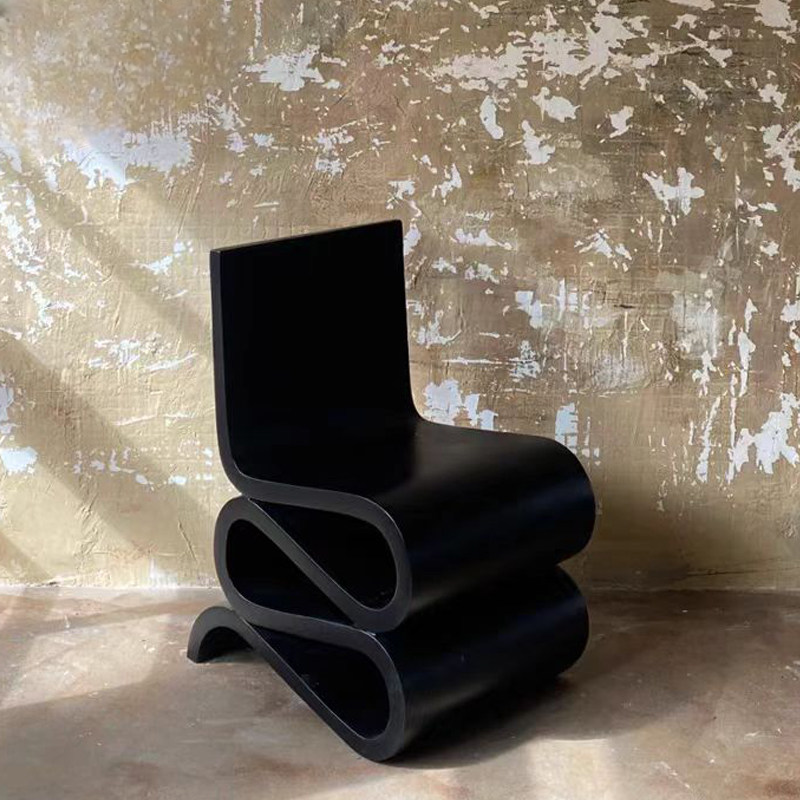 Thumbnail: Modern Curved Accent Chair – Sculptural S Shape Lounge Chair
