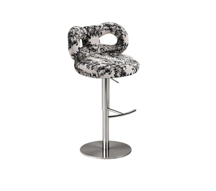 Modern Adjustable Swivel Bar Stool Upholstered Counter Height Chair
