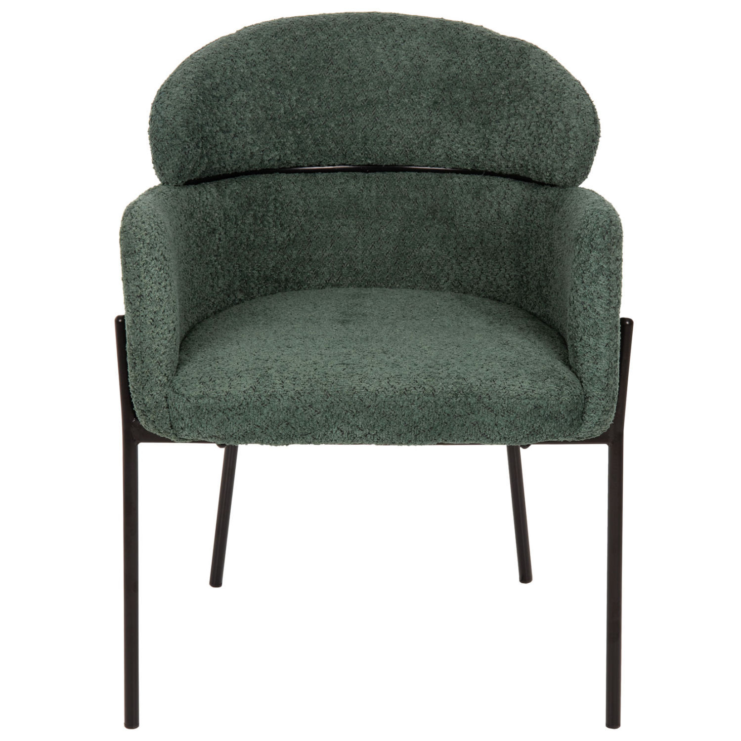 Modern Bouclé Dining Armchair with Metal Legs, Upholstered Accent Chair