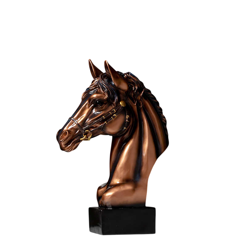Horse Head Sculpture Decorative Figurine, Modern Luxury Animal Statue