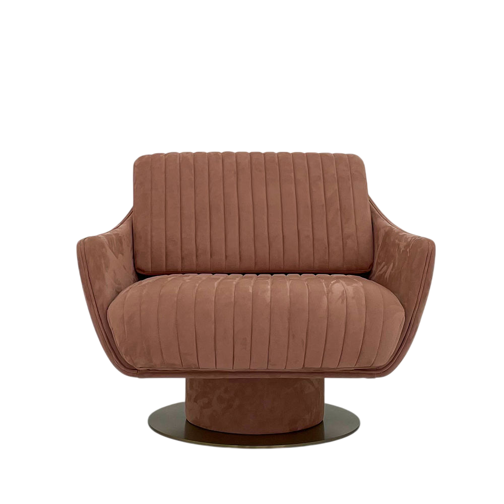 Modern Velvet Accent Chair with Swivel Base, Luxury Tufted Lounge Chair