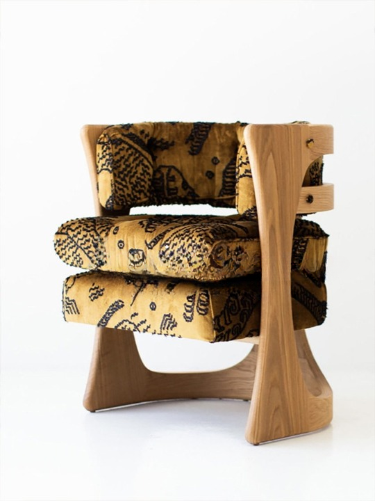 Modern Sculptural Accent Lounge Chair Upholstered Armchair
