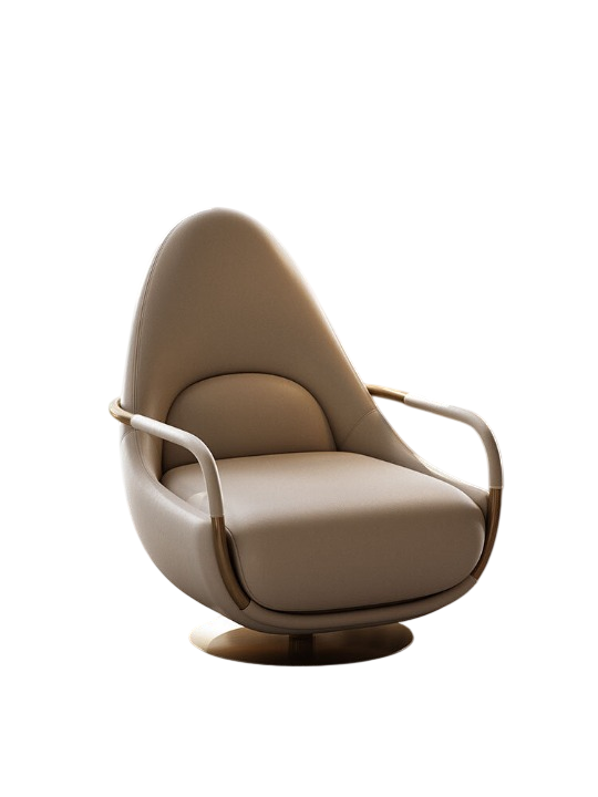 Luxury Swivel Accent Chair – Modern Genuine Leather Lounge Chair