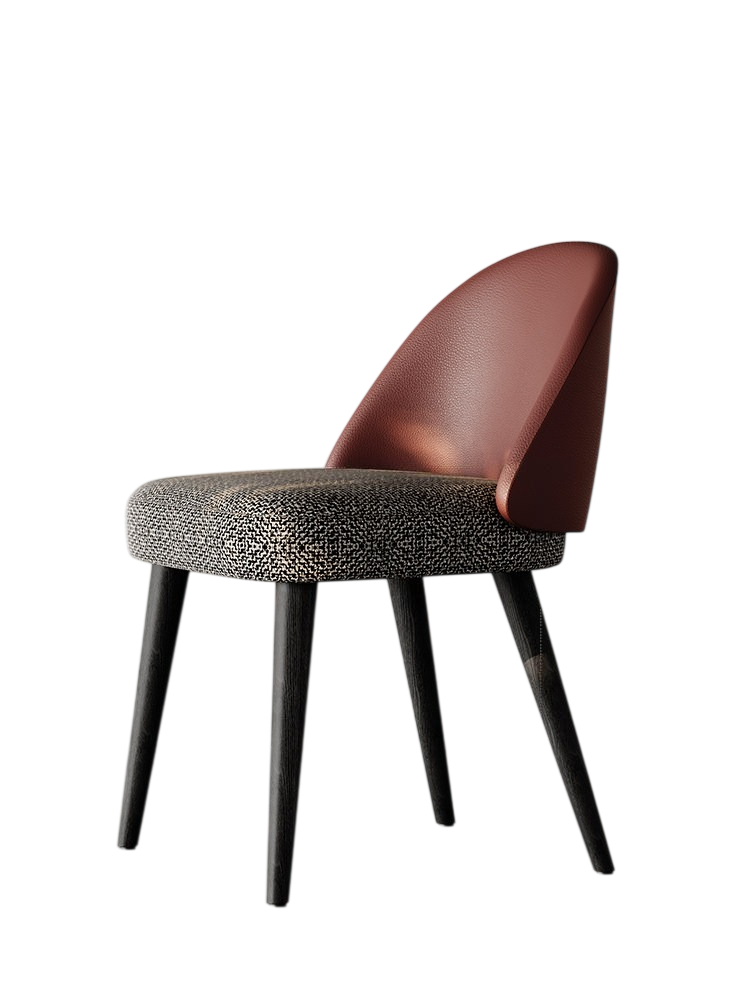 Modern Italian Style Upholstered Dining Chair with Armrests