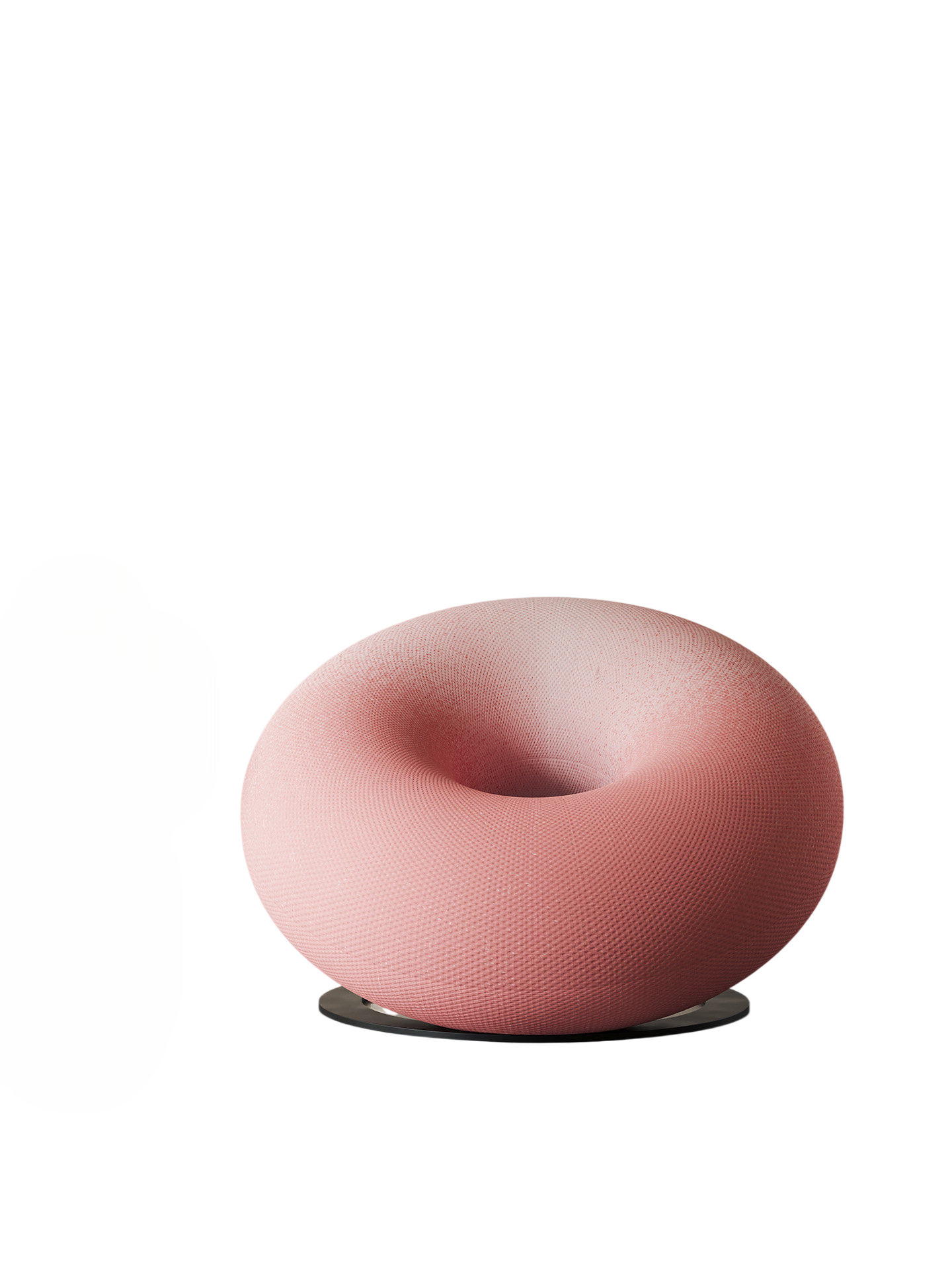 Modern Donut Lounge Chair Plush Accent Chair Round Lazy Sofa