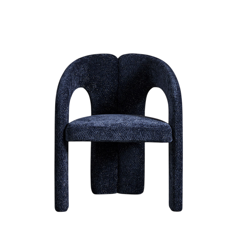 Modern Luxury Chenille Accent Chair with Curved Armrests