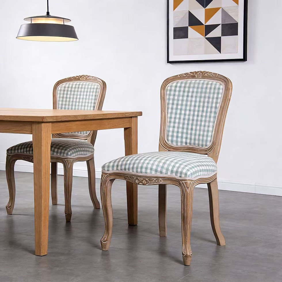 Thumbnail: French Country Upholstered Dining Chair Solid Wood Vintage Side Chair 
