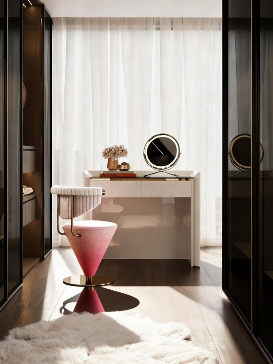 Thumbnail: Luxury Swivel Vanity Chair for Makeup Desk