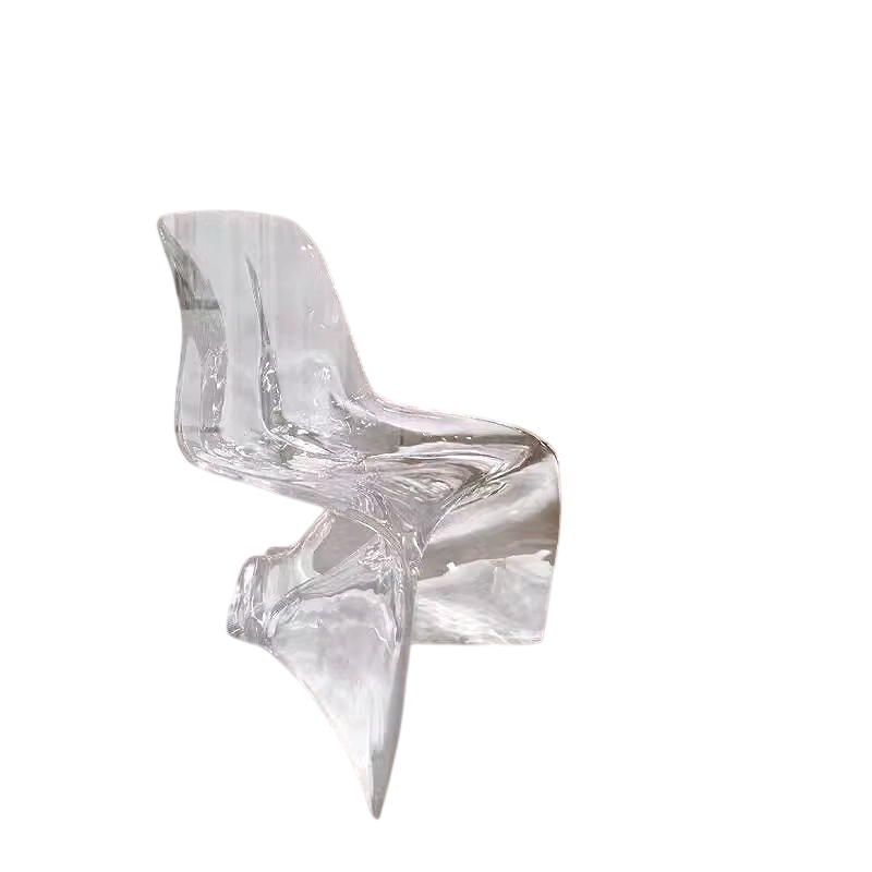 Transparent Acrylic Accent Chair Modern Sculptural Dining Chair