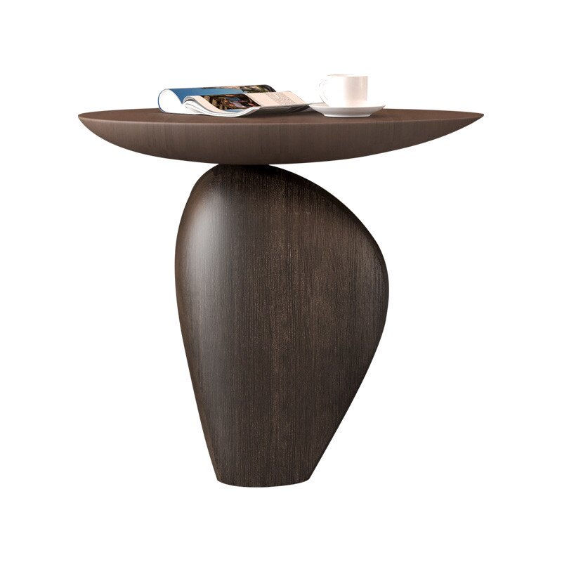 Modern Sculptural Accent Side Table – Pebble Inspired Pedestal End Table