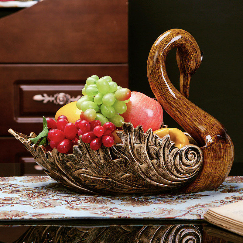 Thumbnail: Luxury Swan Fruit Bowl Centerpiece, Vintage Decorative Serving Tray