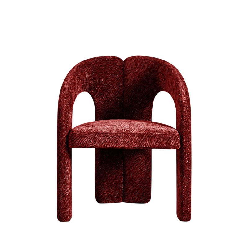 Thumbnail: Modern Luxury Chenille Accent Chair with Curved Armrests