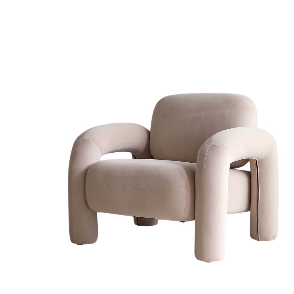 Modern Bouclé Accent Chair for Living Room, Nordic Upholstered Lounge Chair
