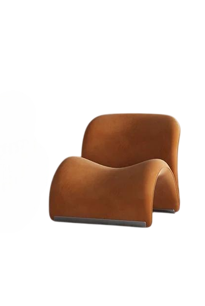 Modern Sculptural Lounge Chair with Curved Upholstery, Minimalist Accent Chair