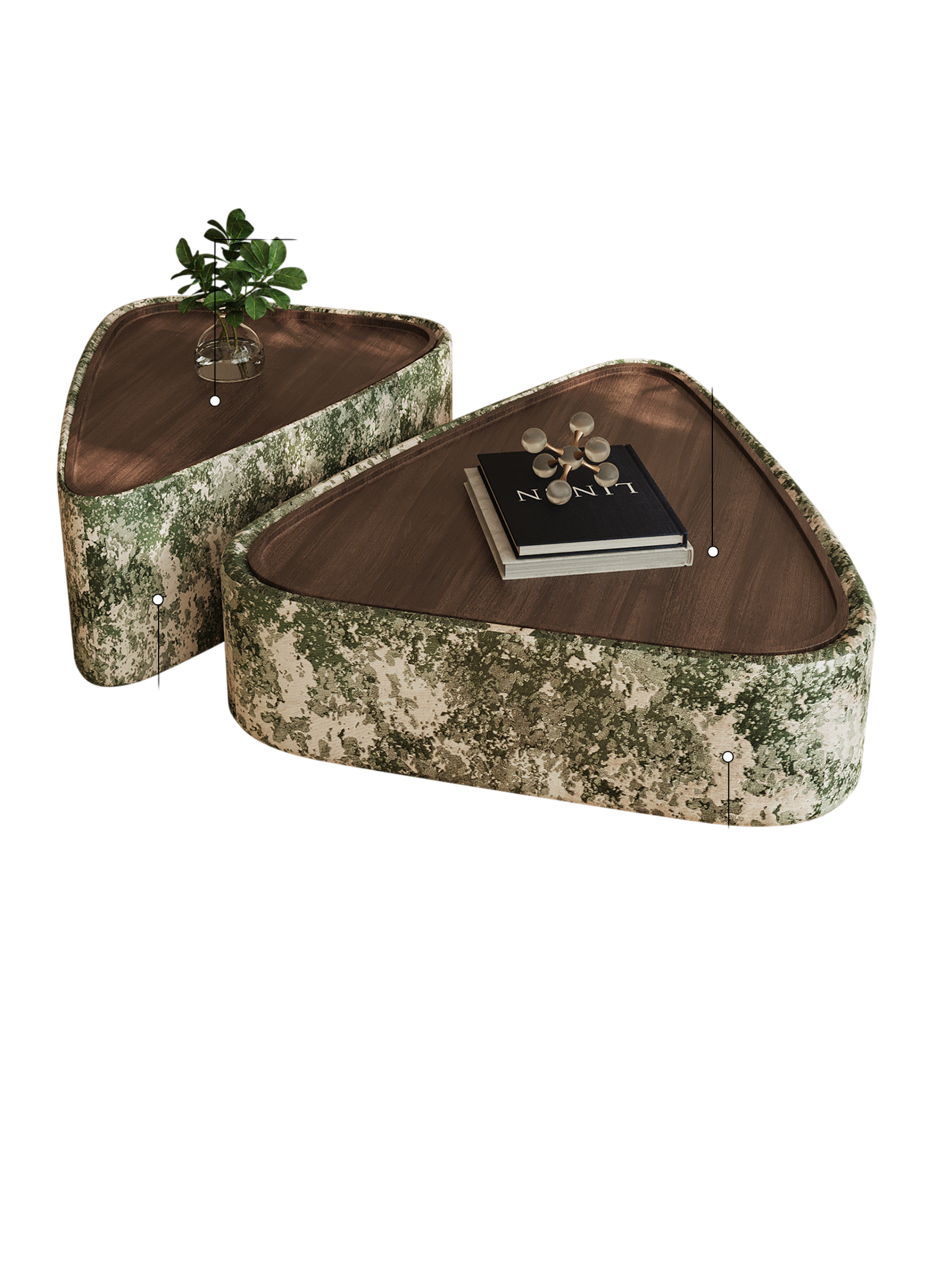 Modern Nesting Coffee Table Set with Hidden Storage