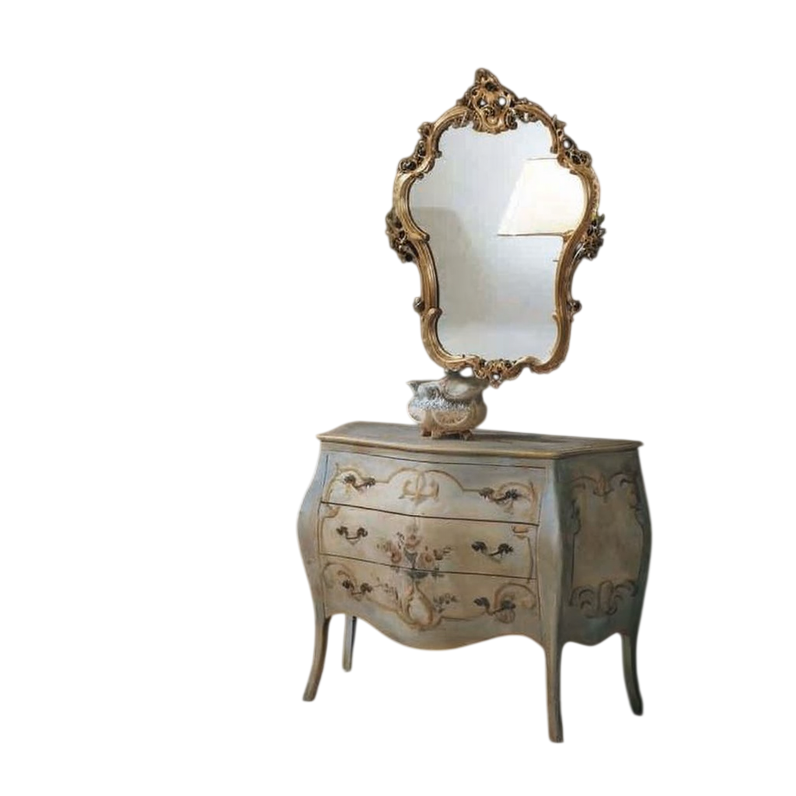 Luxury French Painted Chest of Drawers with Mirror