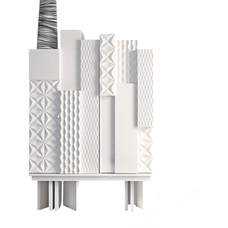 Modern Sculptural Sideboard Cabinet – Luxury Textured Storage Console