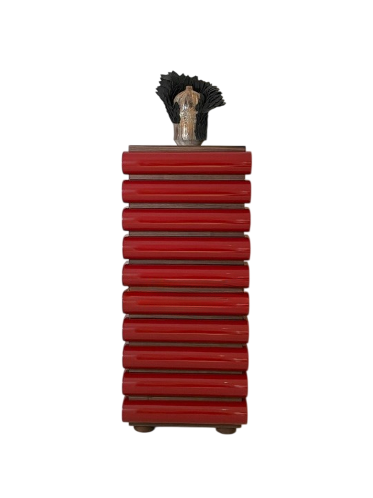 Modern Sculptural Chest of Drawers, Solid Wood 8 Drawer Dresser