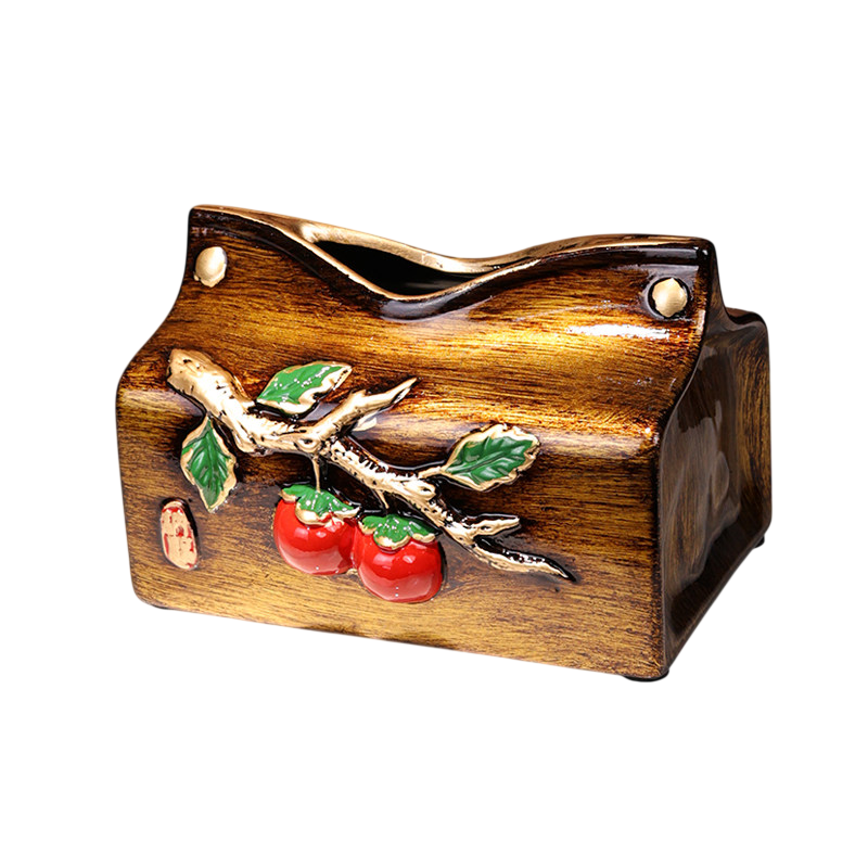 Vintage Decorative Tissue Box Holder, Rustic Wooden Style Napkin Organizer