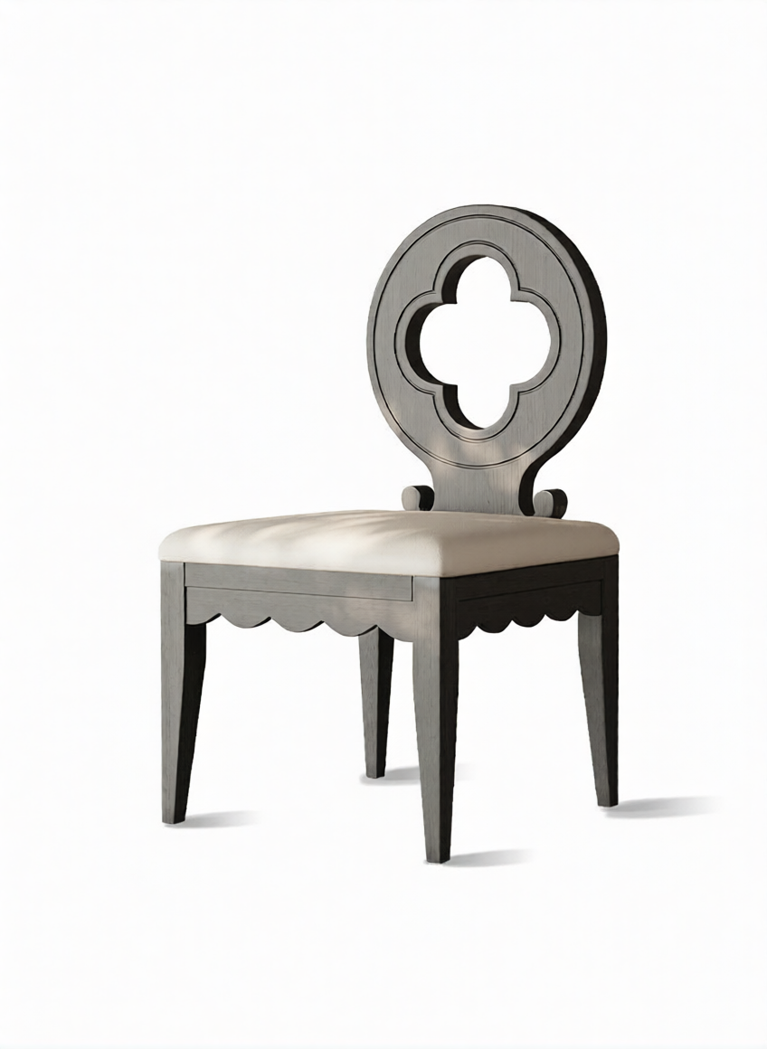 Modern Nordic Solid Wood Dining Chair with Upholstered Seat
