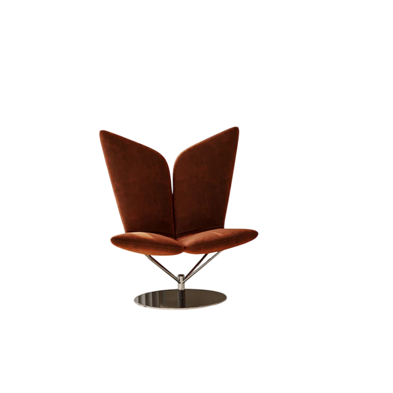 Modern Swivel Accent Chair Wingback Lounge Chair, Upholstered Fabric Single Sofa
