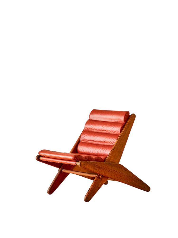 Mid Century Modern Lounge Chair Solid Wood Accent Chair