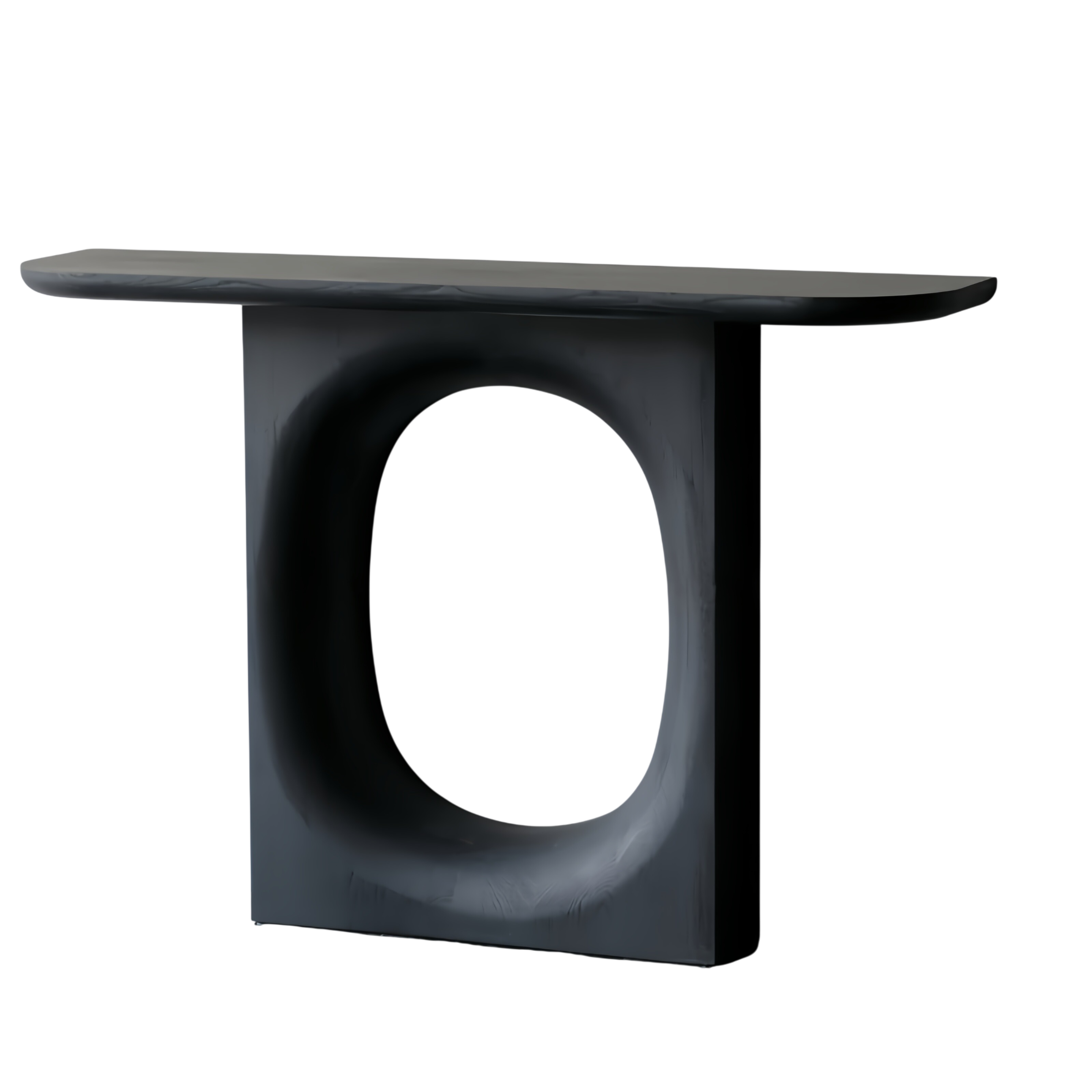 Modern Sculptural Console Table – Solid Wood Entryway Table with Arch Base