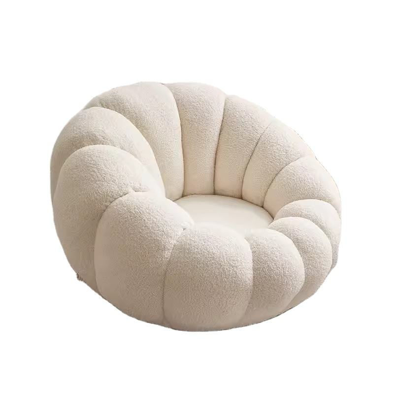 Modern Bouclé Accent Chair, Sculptural Round Lounge Chair with Plush Upholstery