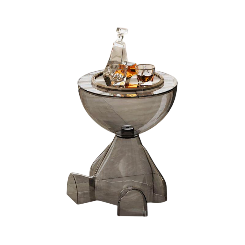 Modern Transparent Acrylic Side Table – Sculptural Round Accent End Table