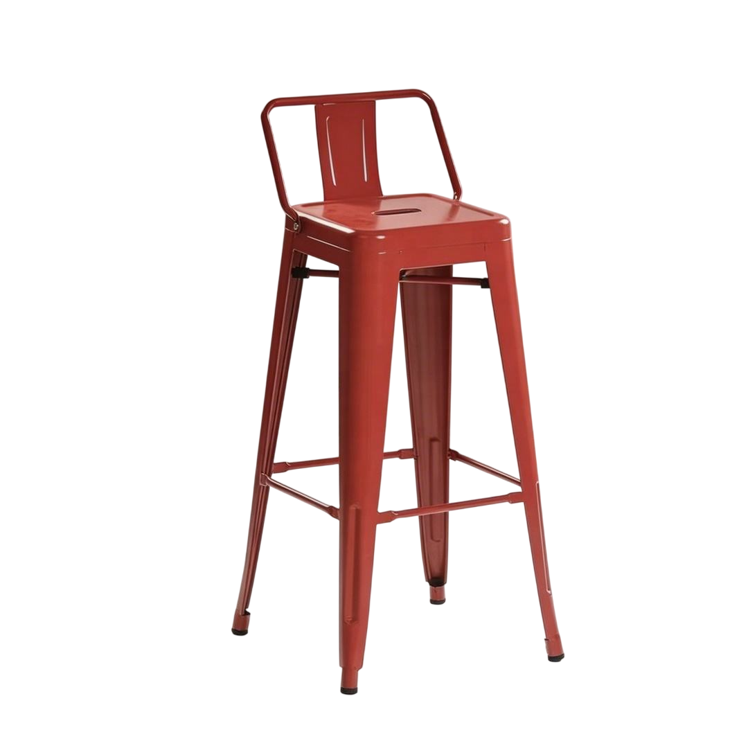 Industrial Metal Bar Stool with Backrest, Stackable Counter Height Stool