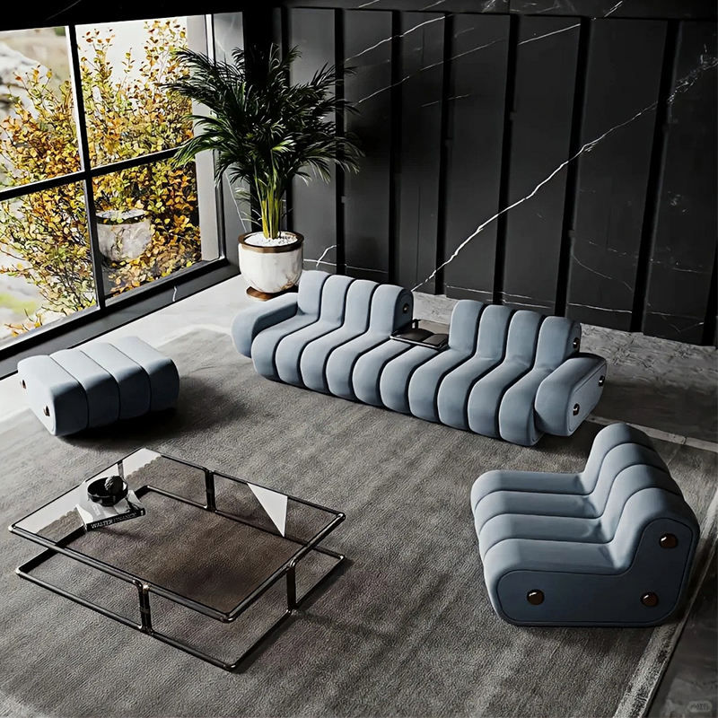Thumbnail: Modern Curved Modular Sofa Set, Luxury Armless Sectional Couch