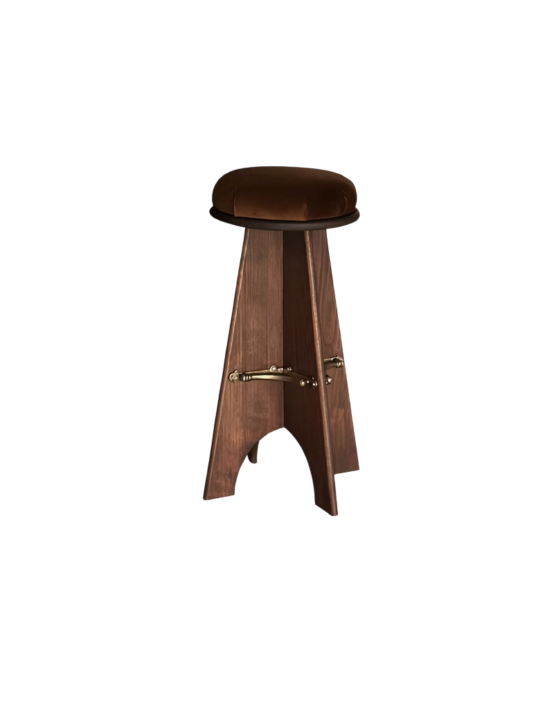 Modern Solid Wood Bar Stool Upholstered Counter Height Stool
