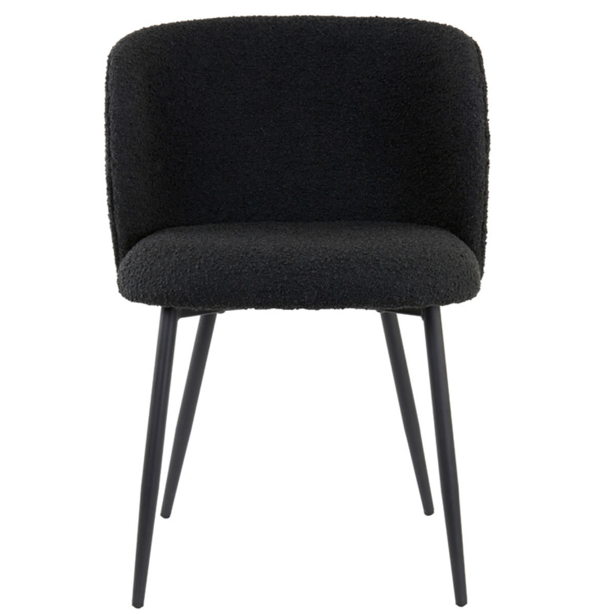 Modern Bouclé Dining Chair with Curved Back, Upholstered Accent Chair