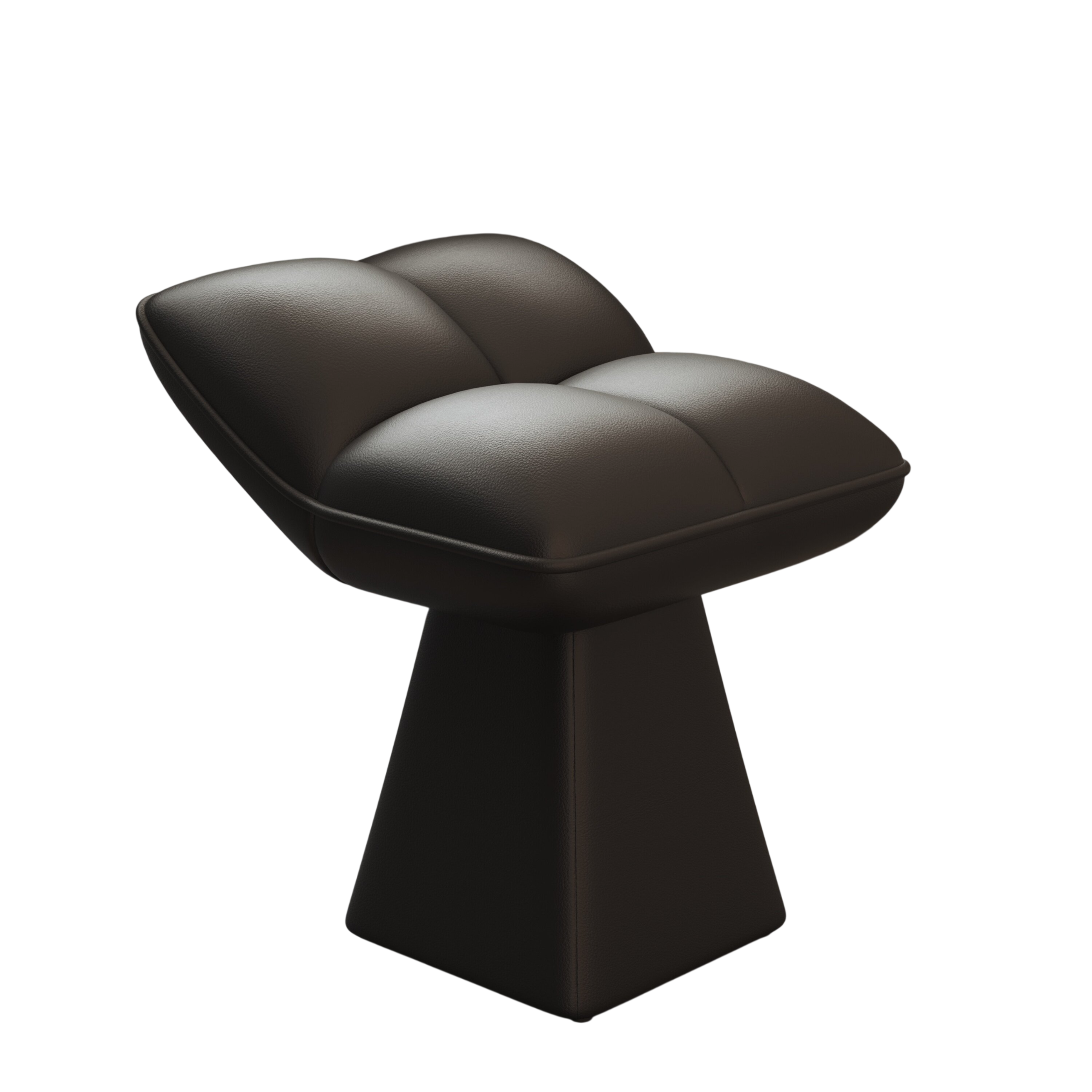 Modern Leather Vanity Stool, Designer Upholstered Ottoman Chair