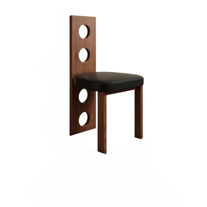 Modern Solid Wood Dining Chair – Minimalist Upholstered Accent Chair