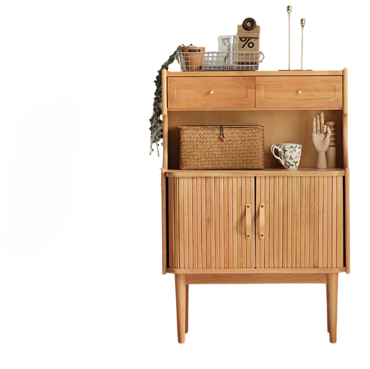 Mid Century Modern Buffet Cabinet with Tambour Doors