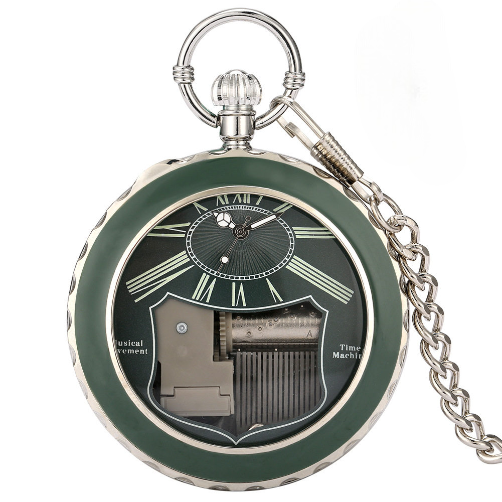 Vintage Musical Pocket Watch with Swan Lake Melody