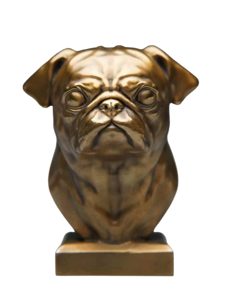 Bronze Bulldog Figurine, Decorative Dog Sculpture Bust, Vintage Style