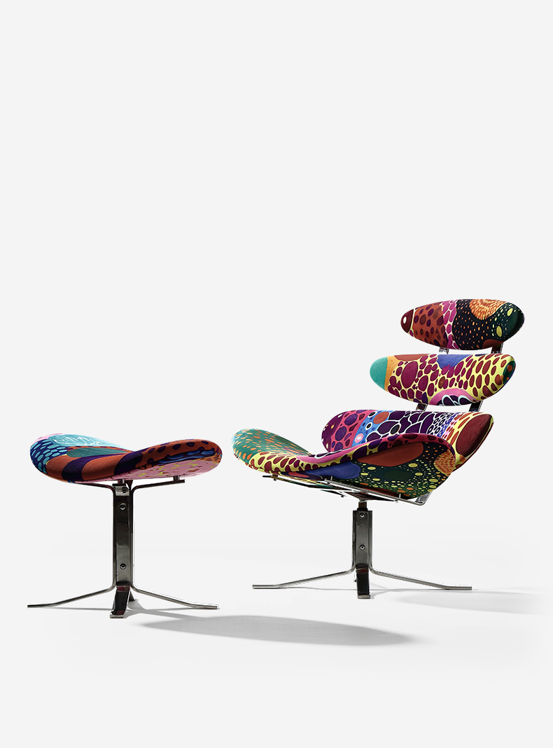Modern Chaise Lounge Chair with Ottoman Artistic Upholstered Recliner Chair