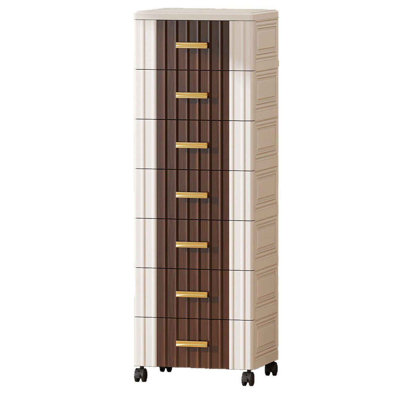 Tall Narrow Storage Drawer Cabinet with Wheels