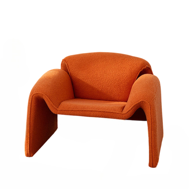 Modern Sculptural Accent Chair, Curved Upholstered Lounge Chair