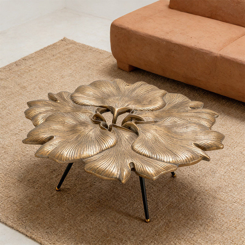 Thumbnail: Modern Ginkgo Leaf Coffee Table Sculptural Fiberglass Center Table 