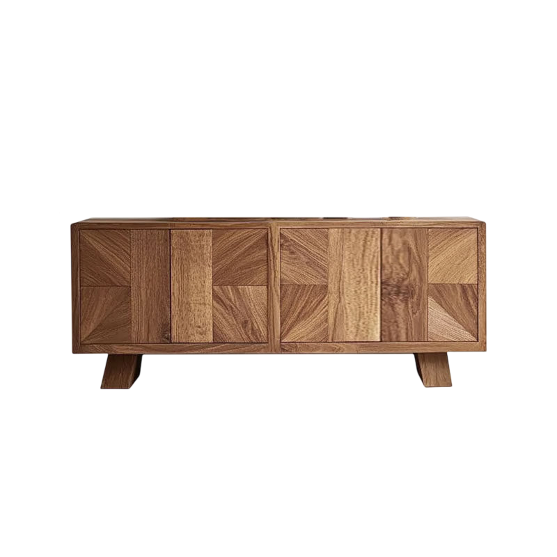 Modern Geometric Solid Wood Sideboard Cabinet – Minimalist Storage Console