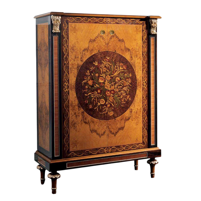 Luxury Neoclassical Solid Wood Storage Cabinet