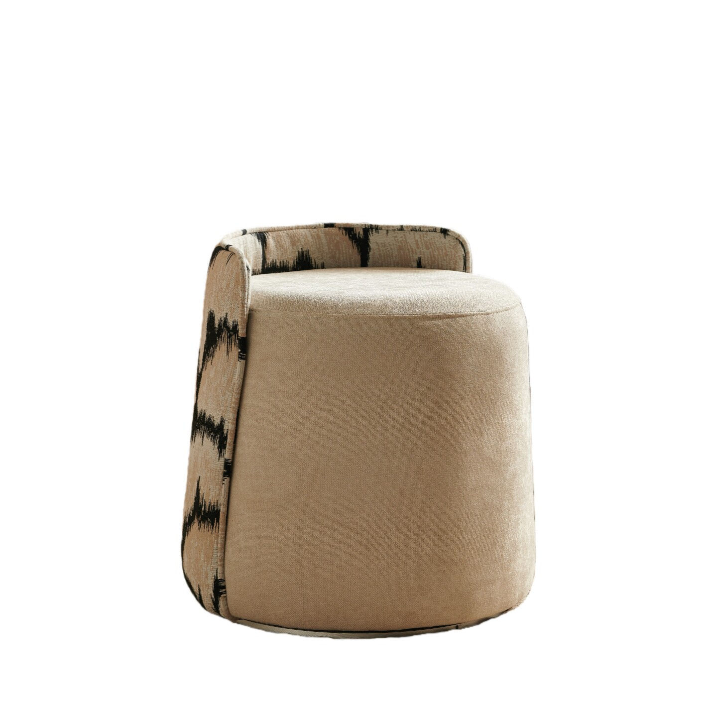 Modern Upholstered Vanity Stool Round Accent Ottoman Chair