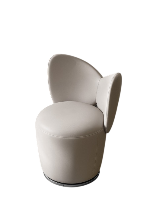 Luxury Swivel Vanity Chair – Modern Round Makeup Stool with High Backrest