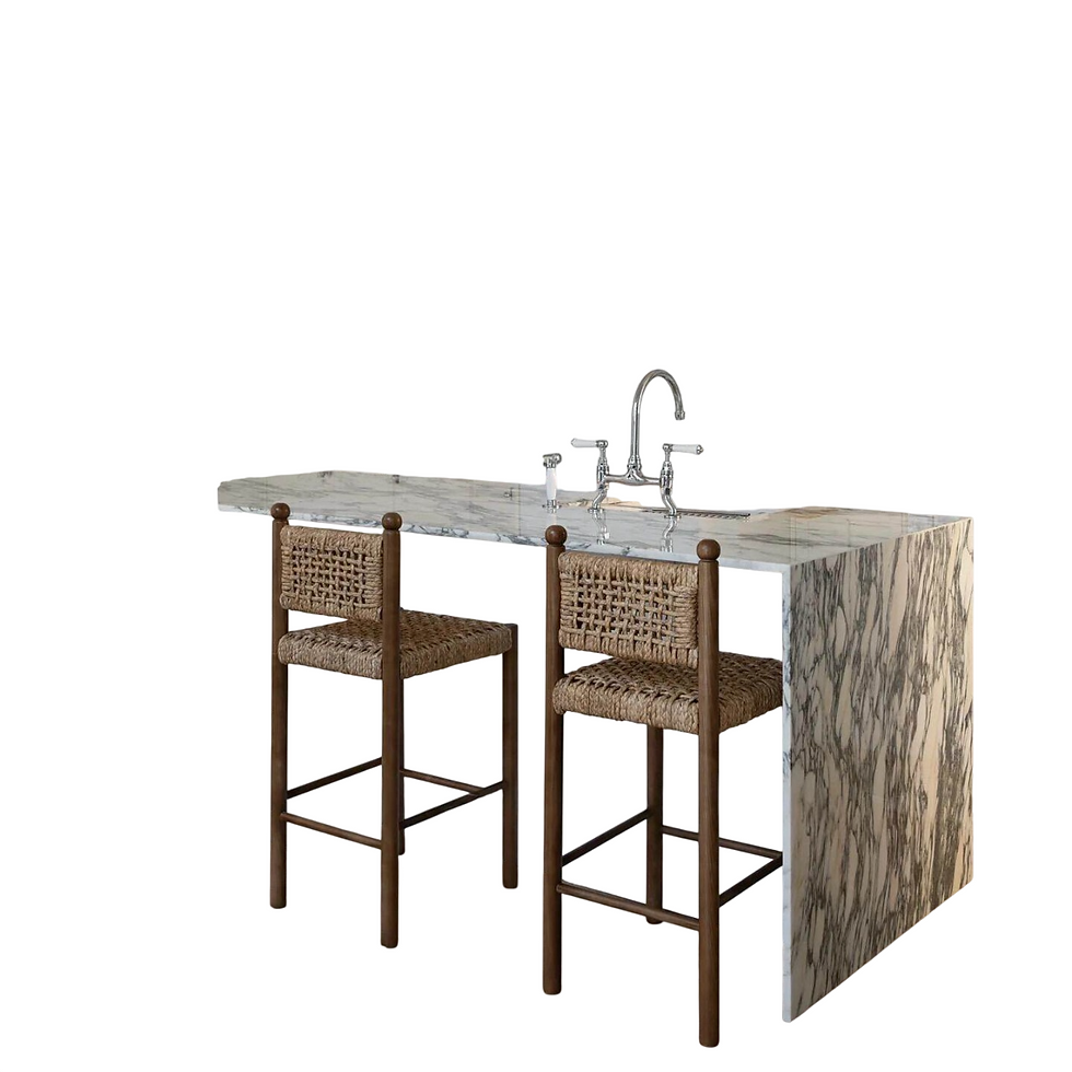 Thumbnail: Modern Woven Counter Height Bar Stool – Solid Wood Rope Dining Chair for Kitchen