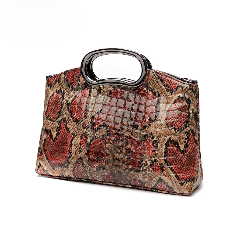 Glossy Leather Top Handle Handbag, Elegant Structured Satchel for Women
